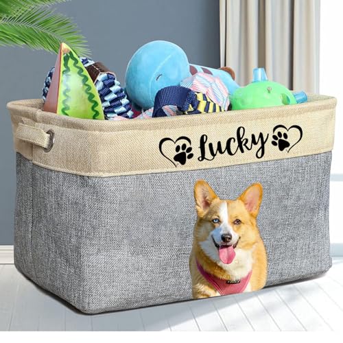 JPHCHSC Personalisierte Hundespielzeug Aufbewahrung mit Haustiernamen, für Organisation Hundespielzeug Hundemäntel Hundebekleidung und Zubehör (Type B)