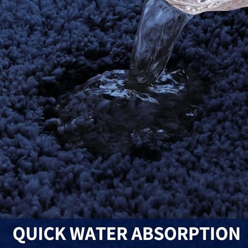 Image of AROMICK Modern Polyester Anti Slip Shaggy Fluffy Rug and Carpet for Living Room, Bedroom & Dining Room (2 x 3 Feet, Blue)