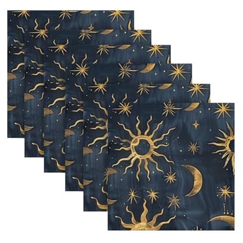 Servilletas de tela boho Sun Moon set de 6 miniatura 2