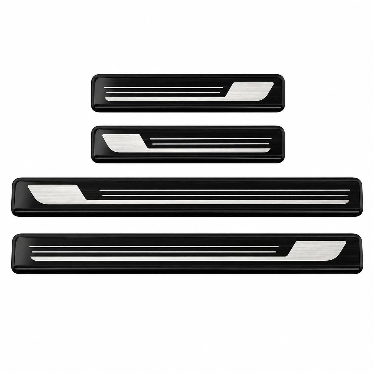 WBNLCRTD 4 PCS Pressed Stainless Steel Door Sill Protectors for VW Touareg R/PHEV/2020-2022, Anti Scratch Scuff Plates,B