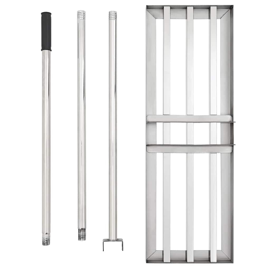Rasenrechen Nivellierrechen aus Edelstahl 75x25cm, Boden-Ebenen Rechen für Rasenpflege, Topdressing, Garten-Bodenbearbeitung
