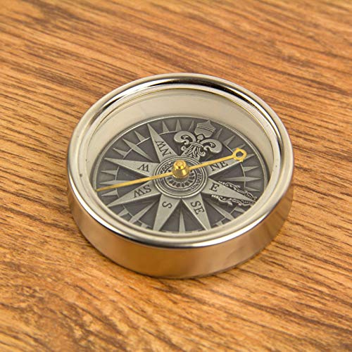Nauticalia Antique Silver 3D Compass Rose