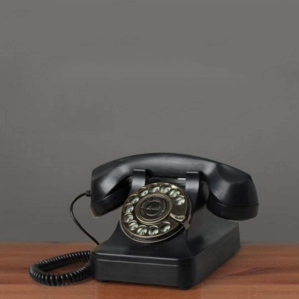 Retro Obrotowy Telefon Stacjonarny Do Domu, Zabytkowy Telefon Z Obrotową Tarczą, Staromodny Telefon Stacjonarny Z Funkcją Głośnomówiącą, Retro Czarny