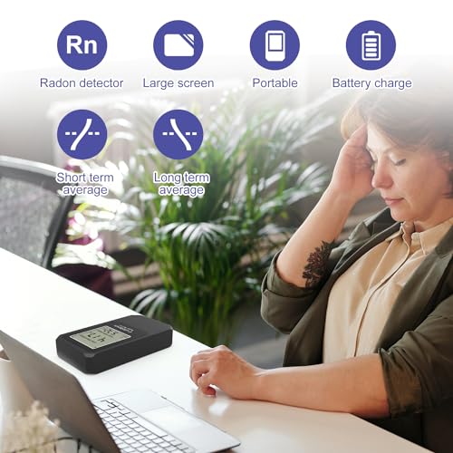 Life Basis Home Radon Detector, Portable Radon Tester for Home with Long and Short Term Radon Monitoring 0-500 pCi/L Range Battery Operated (Including Battery) - Image 3