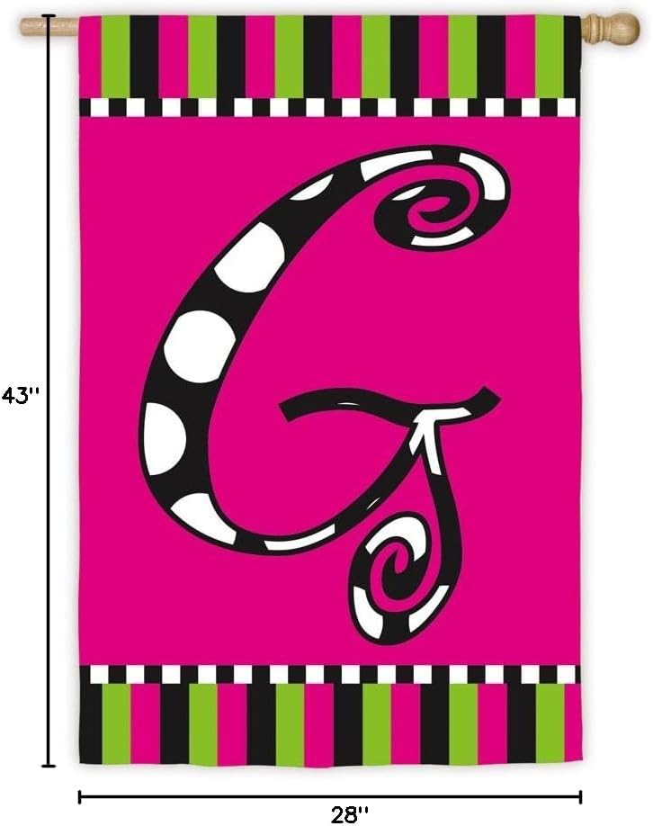 Twirly Curly Monogram Garden Flag Size: 43" H x 28" W, Letter: G