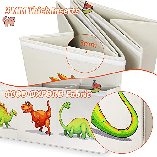 Toy Box For Boys, Toy Chest For Boys,Sturdy & Foldable, Removable Divider Storage Bins, Large Kids Toy Storage Organizer For Nursery Room, Playroom, Closet, Home Organization, 40.6X14X16.5 Inch #TOP2