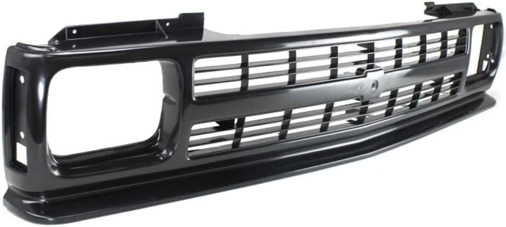 For Chevy S10 Grille Assembly 1991 1992 1993 | Black Shell & Insert | Plastic | Smooth | GM1200222 | 15678982