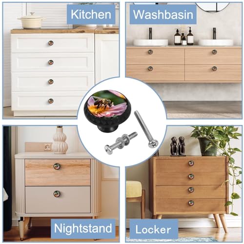 Poignées d'armoire noires abeille pour tiroir et commode