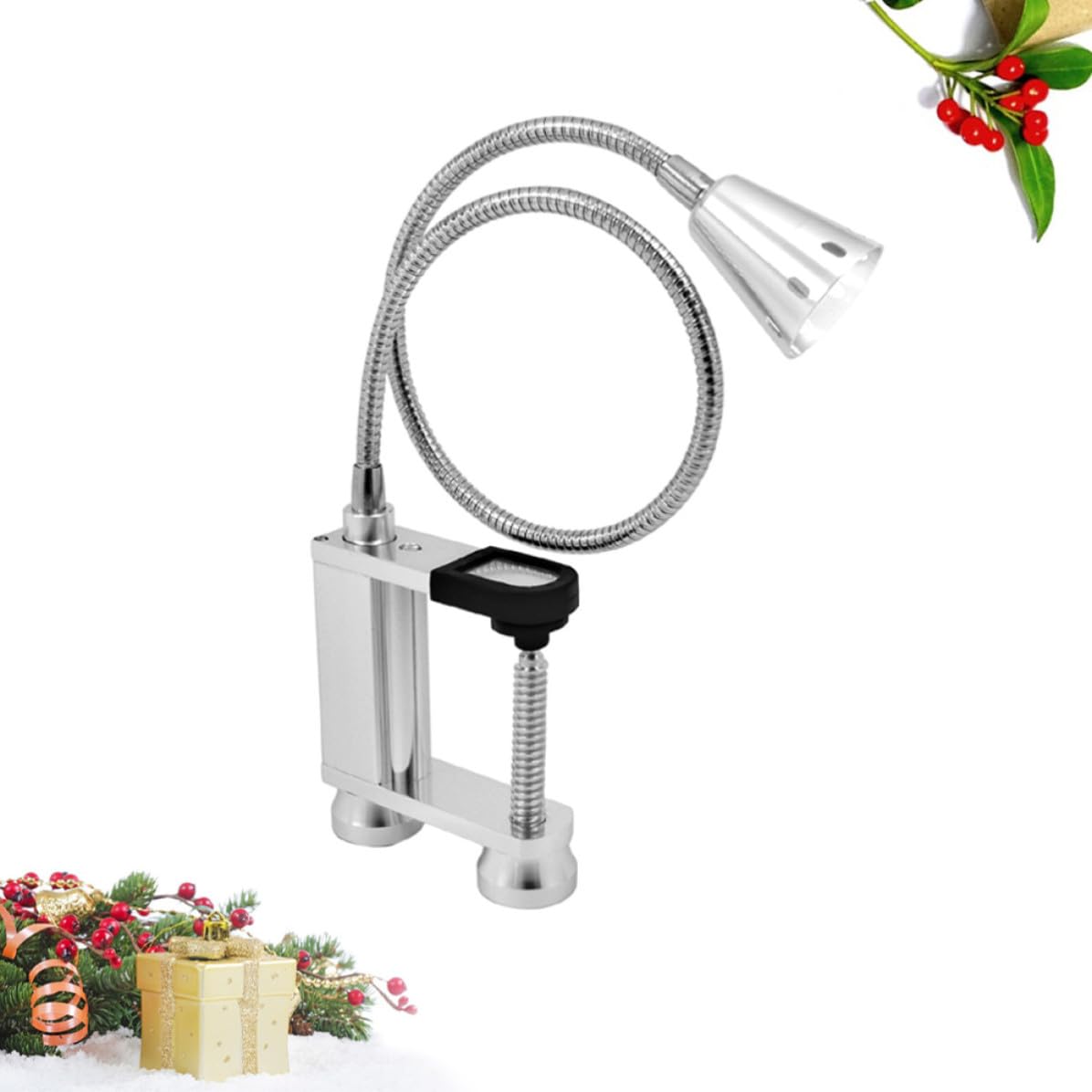 Lampada Argento in Lega di Alluminio LED Barbecue Flessibile | Base Magnetica, Leggera e Resistente al Calore, per Uso Esterno, Illuminazione Pratica