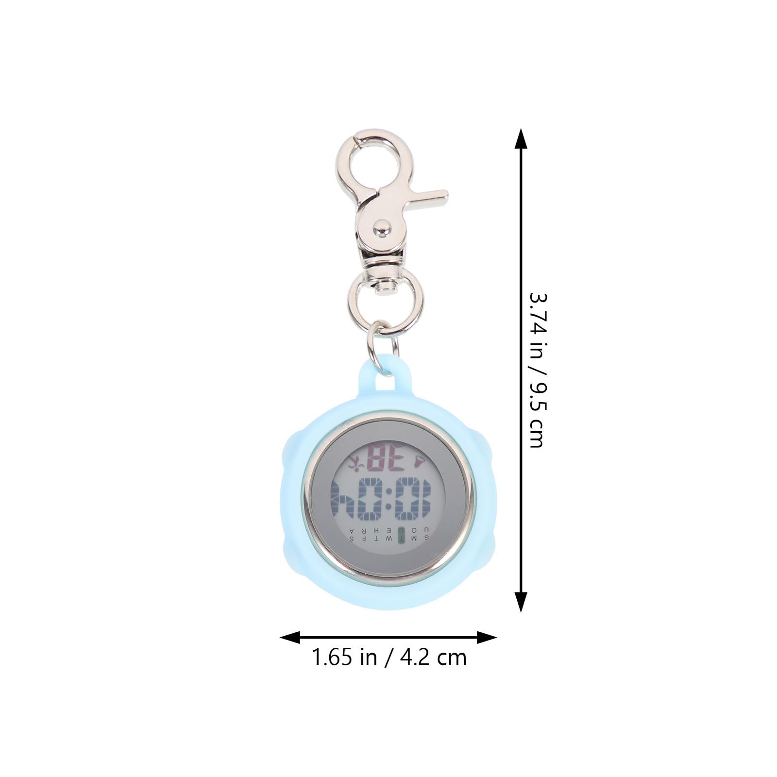 CLISPEED 4 Piezas Reloj de Bolsillo Digital Portátil Cronómetro y Luz Luminosa, Aleación y Silicona, Adecuado para Exámenes y Uso de Estudiantes