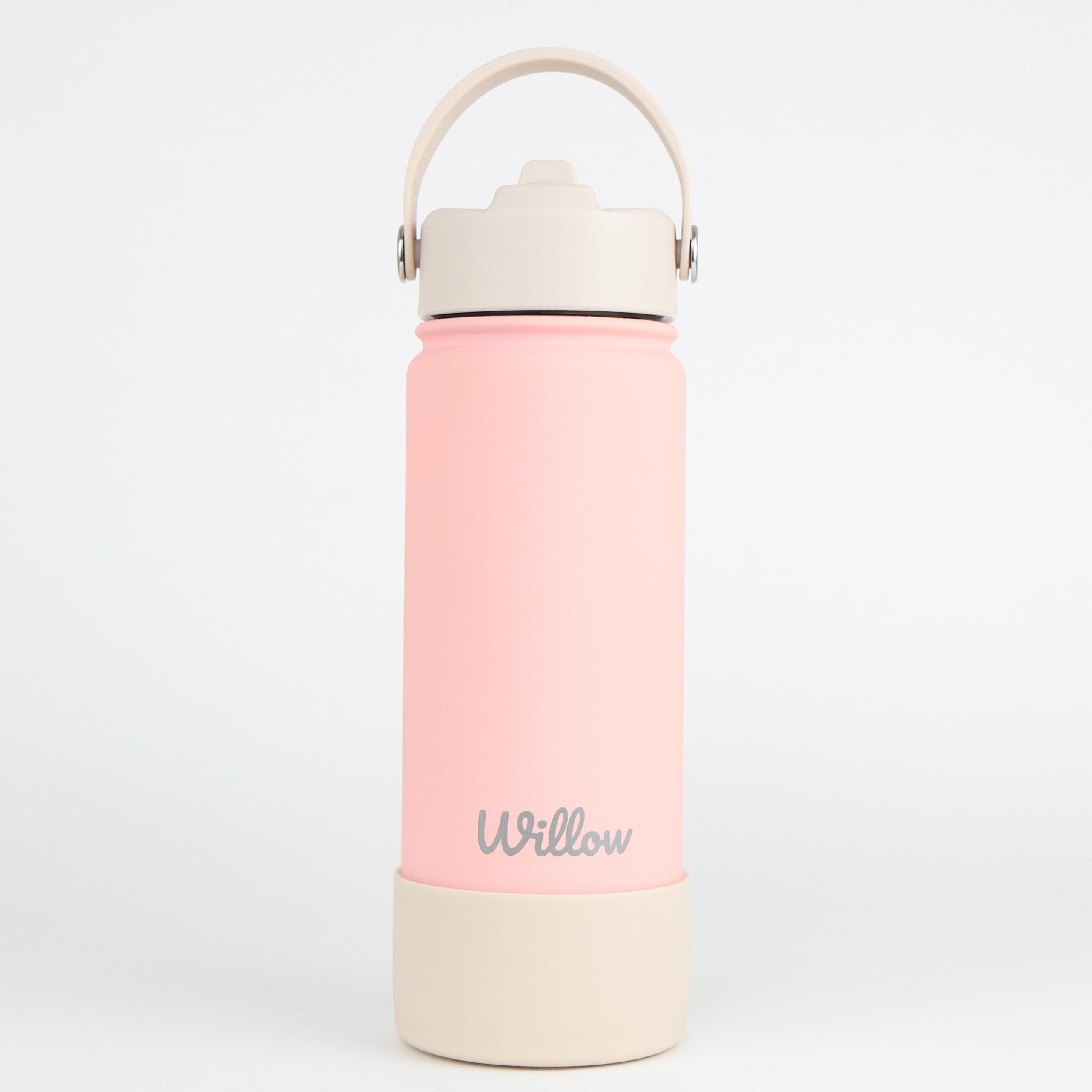 cribstar Personalised Water Bottle, Insulated Stainless Steel, Straw Lid, Laser Engraved Name, BPA Free, Leakproof (Peach [Horizontal Engraving], 18oz/500ml) — image 1