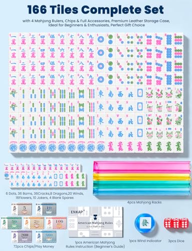 Premium Juego de Mahjong Americano con Accesorios miniatura 7