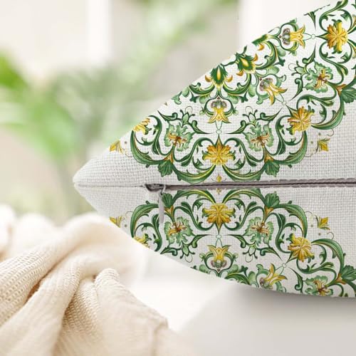 Housse coussin 45x45cm imperméable jaune protégeant vos canapés et bancs de jardin