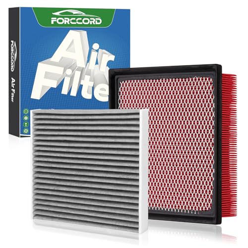 Forccord Cabin & Engine Air Filter Fits for Highlander 3.5L/2.7L Gas Only (2014-2019) Sienna 3.5L/2.7L Gas (2011-2020) Camry V6 3.5L Gas Only (2012-2017) Replace#CF10285 CA10755 Car Accessories
