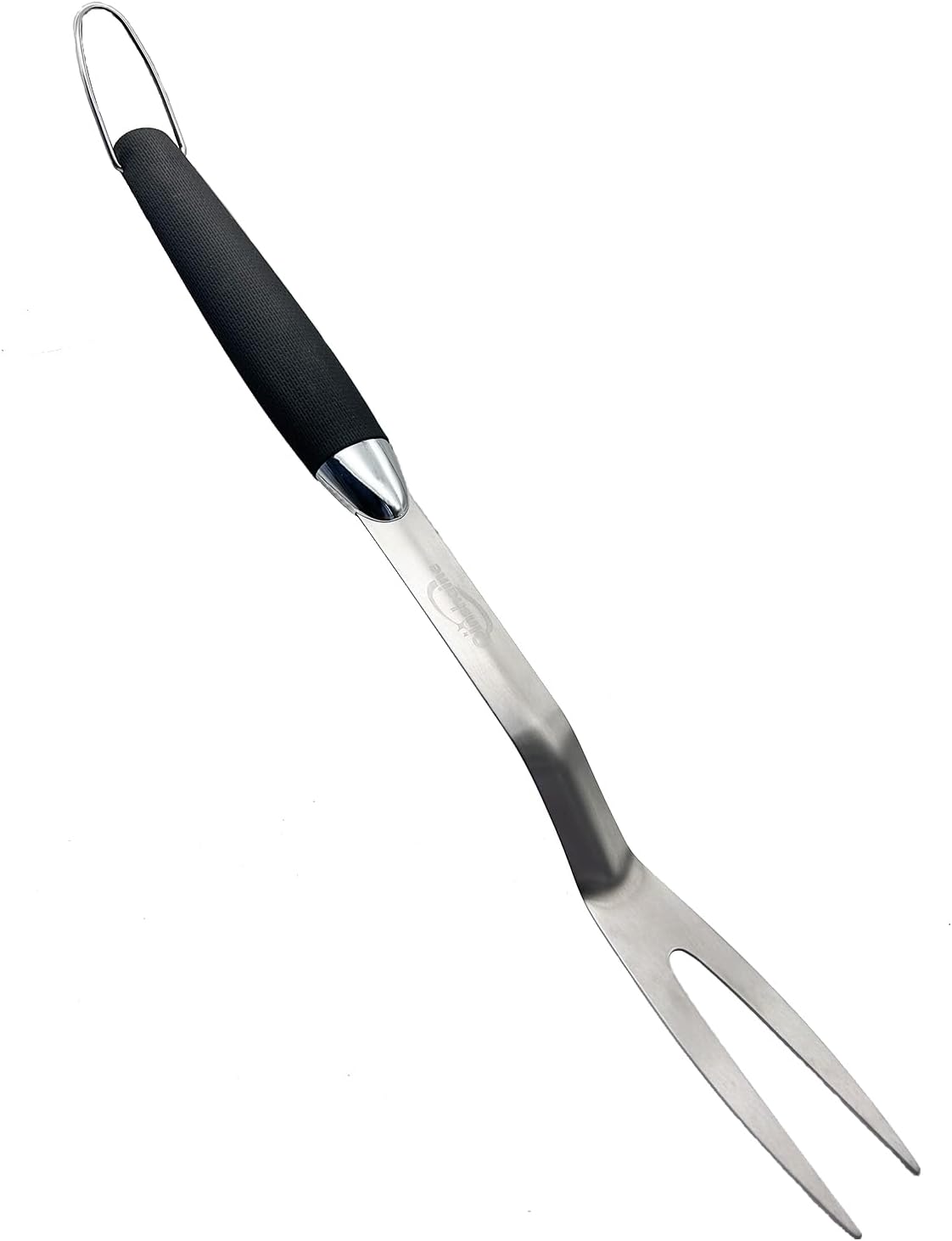 Barbecue Tool Fork, Stainless Steel Fork With Soft Plastic Handle for Cooking, Barbecue Meat Fork and Camp Cooking Tool.