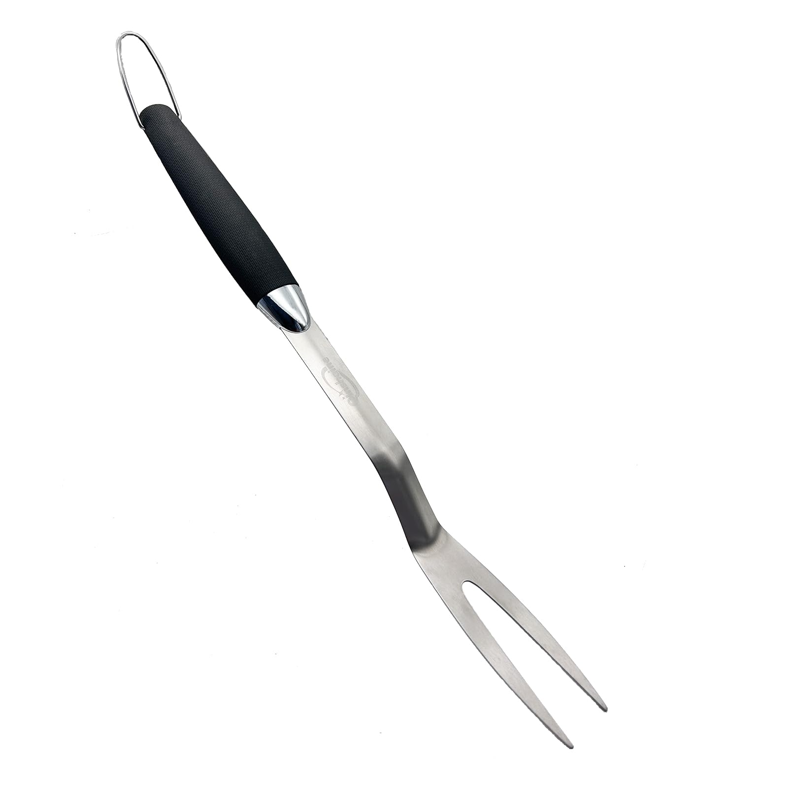 Barbecue Tool Fork, Stainless Steel Fork With Soft Plastic Handle for Cooking, Barbecue Meat Fork and Camp Cooking Tool.