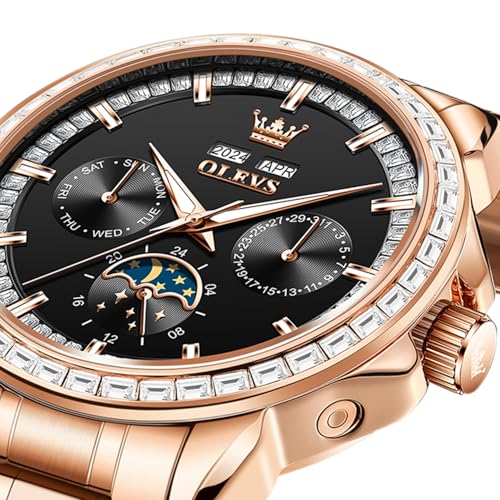 Image of OLEVS Automatic Watches for Men 43MM Skeleton Large Dial 3Hand Self Winding Watch Stainless Steel Dress Luxury Mechanical Waterproof Luminous Wirst Watch Gift
