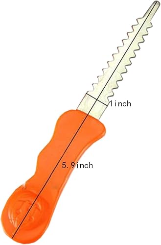 Miniatura 2 de QHZHANG Kit de tallado de calabaza para niños pequeños Halloween linterna cara patrón herramientas (naranja)