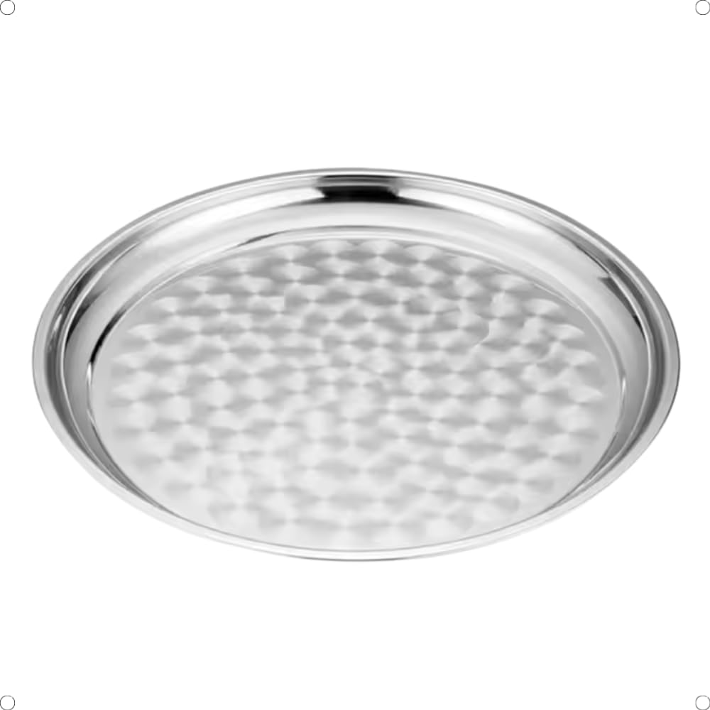 Forma Assadeira Redonda de Aço Inoxidável para Pizza 30cm Ideal para Assar Pizzas