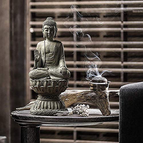 Sculpture de compassion solennelle Bouddha finition rétro