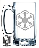Star Wars Empire Logo Inspired 25 OZ Hand-made Etched Beer Mug Glass Stein