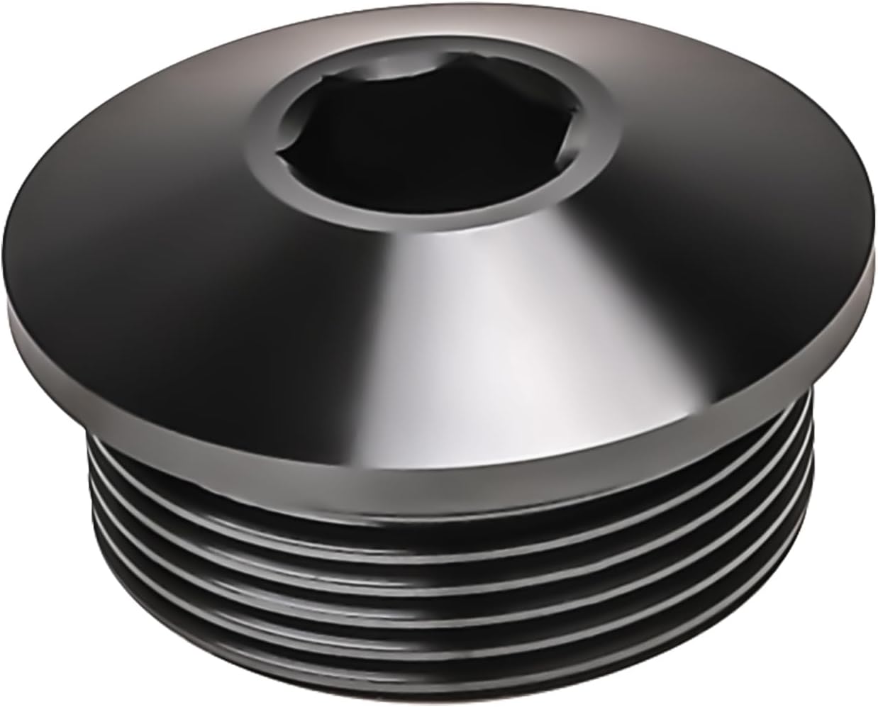 16AN Male Hex Socket Plug ORB Port with O Ring Fitting Adapter Aluminum Black, Pack of 2