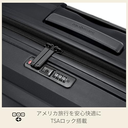 Image of Samsonite Octolite Expandable Neo 55 Cms Small Cabin Polycarbonate Hard Sided 8 Wheel Spinner Luggage /Suitcase /Trolley Bag (Black) (Double Wheel)