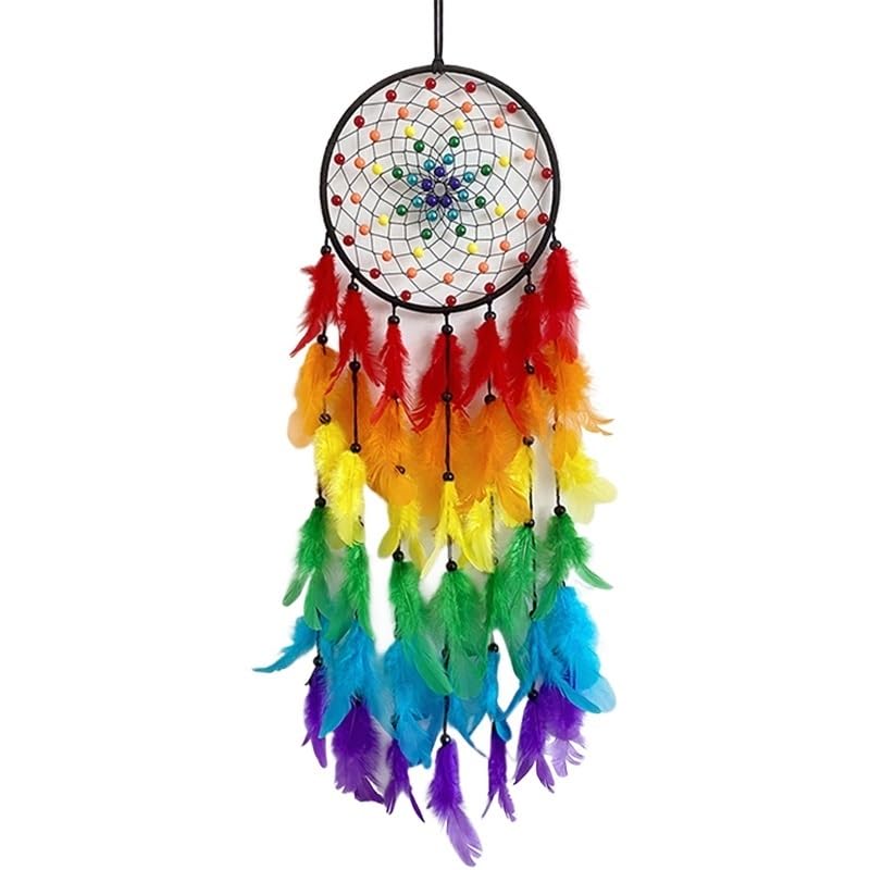 Atrapasueños Atrapasueños de Plumas Coloridas, Campanas Viento Hechas a Mano, Adornos Colgantes for Sala Estar y Dormitorio, Decoraciones for el hogar, 2 uds