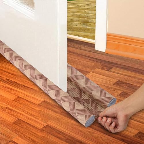 Image of Pivalo Door Bottom Sealing Strip Guard for Home 36 Inches Closers Adjustable Draft Air Stoppers Dust and Insects Repellent (Pack of 1, Light Brown, Max Door Width - 3 cm)