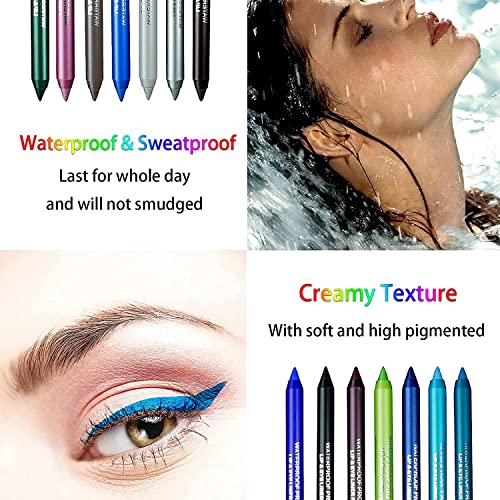 Rdgwfb 15 Colors Eyeliner Pen Set, Eyeliner Pencil Set, Waterproof Colorful Eyeliner Kit Long Lasting Eyeshadow Pencil Professinal Eye Makeup Set Pearl Eye Liner For Women #TOP1