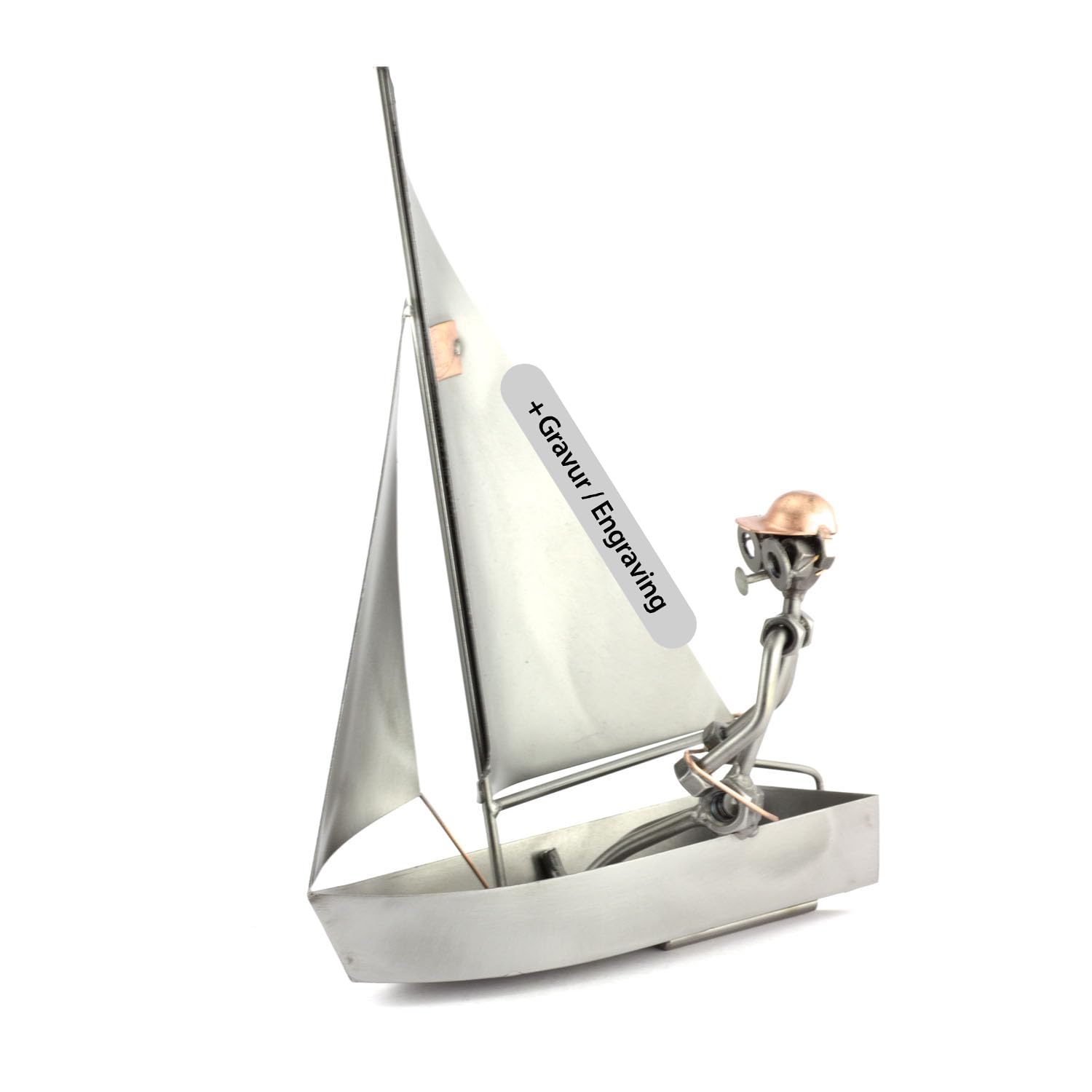 Steelman24 I Nuts and bolts sculpture Sailer With Personal Engraving I Handmade ornaments I I Metal figurine