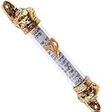 Silver Plated/Red Bronze Plated/Gold Plated Crown Cover 5 inch Mezuzah & Scroll, Judaica Israel Gift Jewish Door Mezuza from Jerusalem (Gold Crown)