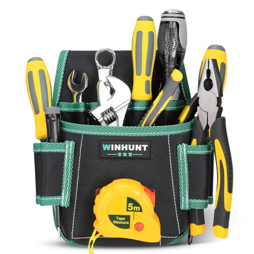WINHUNT Werkzeugtasche mit Gürtel 9 Taschen, Werkzeuggürtel für Handwerker, Elektriker, Gärtner, 21x7x22cm WH143 WINHUNT Werkzeugtasche mit Gürtel 9 Taschen, Werkzeuggürtel für Handwerker, Elektriker, Gärtner, 21x7x22cm WH143