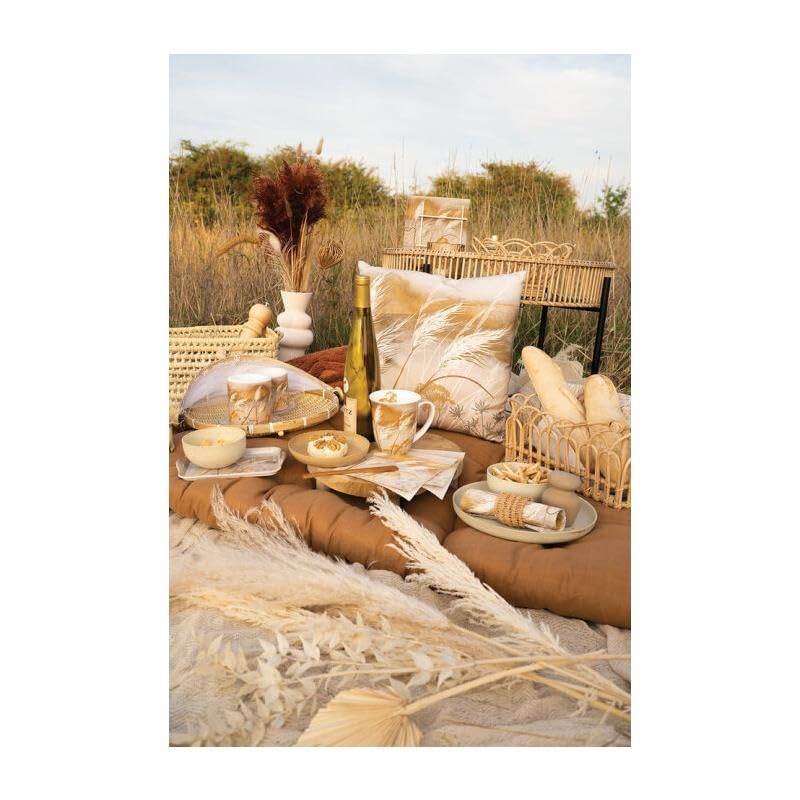 Ambiente Camino de mesa (40 x 150 cm), diseño de hierba en el viento, 100 % algodón, decoracion mesa comedor, para primavera y verano