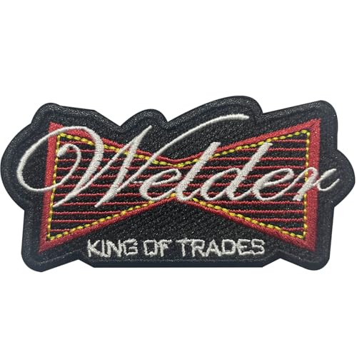 Image of Welder Patch Embroidered Iron On Sew On Badge for Jacket Vest Hat Backpack Shirt Pants Clothes Uniform Workwear Welding Tools Construction Worker Safety Gear Gift Decoration 3 inches