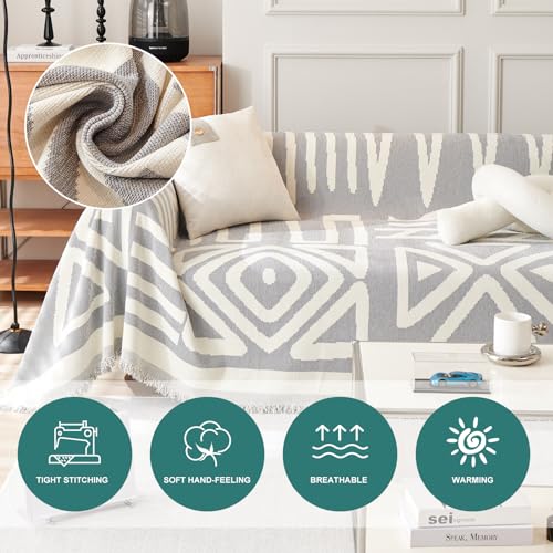 VanderHOME Multifunctional Chenille Tassels Sofa Throw Blankets,Throws for Sofa Blanket Bed Throw for Bedroom Couch, Travel - Image 2