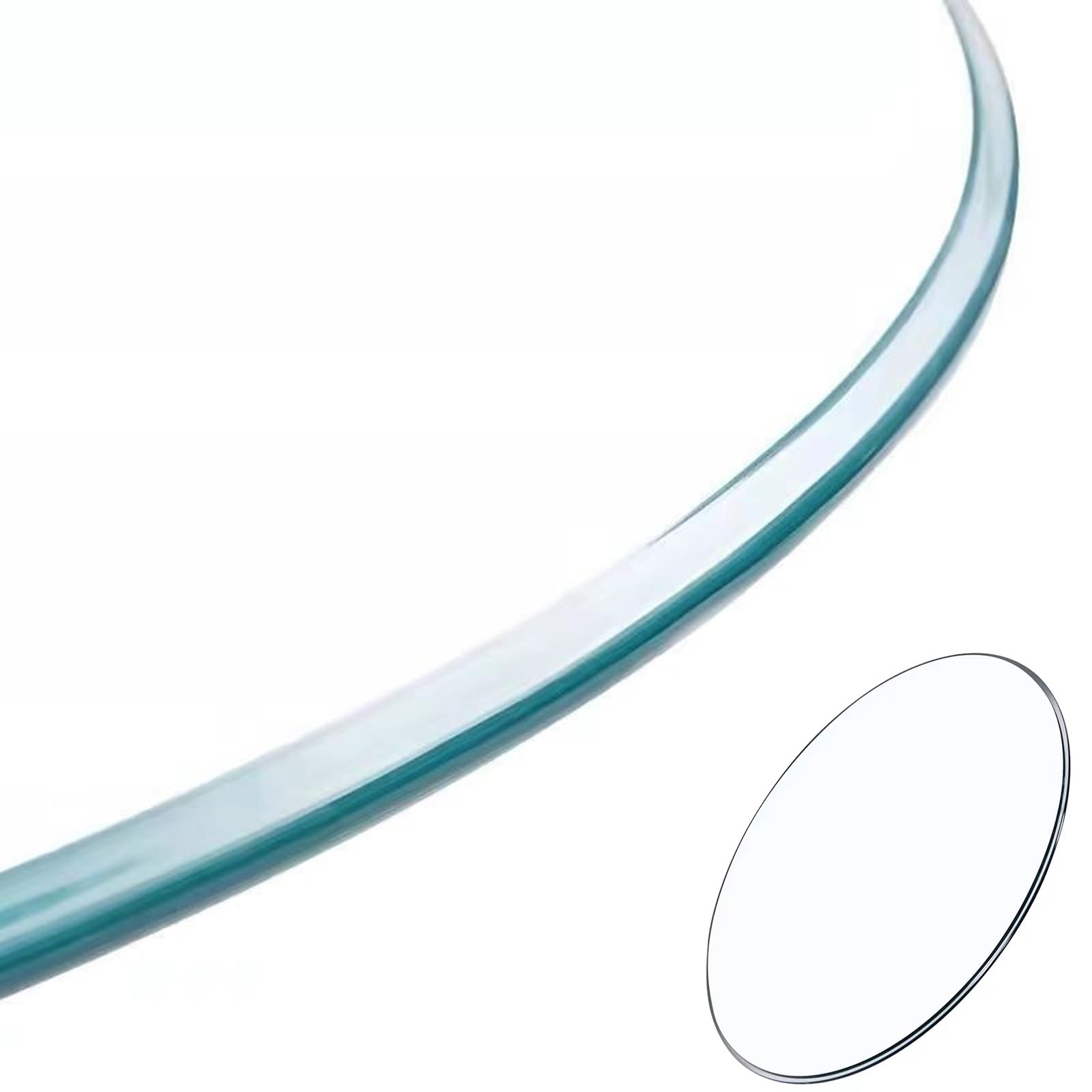 Tempered Glass,8mm Thick,Premium Round Circular Plate, Table Top,for Dining,Round Clear Tempered Glass Table Top(45CM(17.7IN))