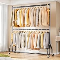 Amazon｜HOKEEPER ハンガーラック 超耐荷重204KG 大容量衣類収納 金属