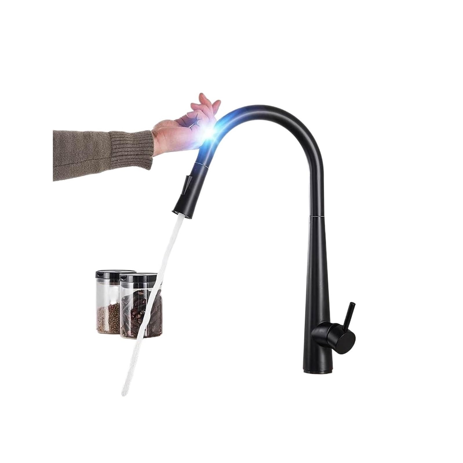 Eamrfvqt Black B Stainless Steel Touch Sensor Kitchen Faucet
