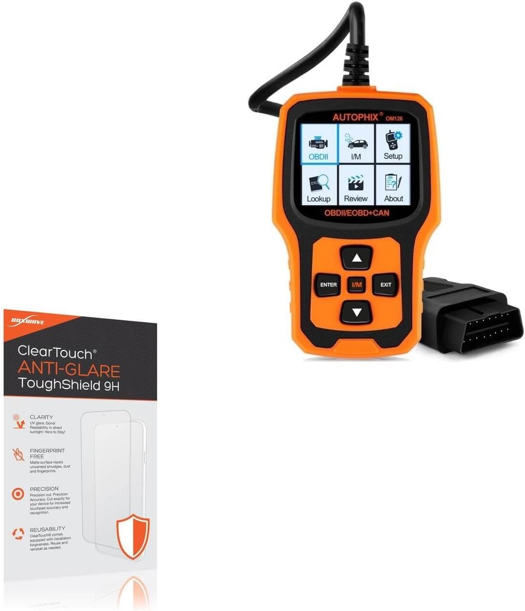 BoxWave Screen Protector Compatible with Autophix OM126 - ClearTouch Anti-Glare ToughShield 9H (2-Pack), Anti-Glare 9H Tough Flexible Film Screen Protector