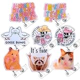 YJ PREMIUMS 8PC Funny Cute Fun Badge Reel Holder ID Card Retractable Clip for Nurse Nurses Nursing...