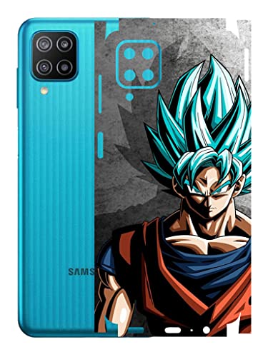 Image of AtOdds - Samsung Galaxy M12 Mobile Back Skin Rear Screen Guard Protector Film Wrap (Coverage - Back+Camera+Sides) (Goku)