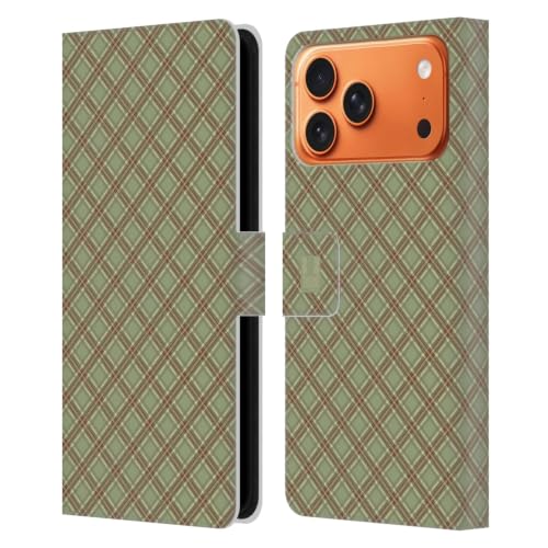 Étui portefeuille iPhone 17 Pro Max cuir antichoc motif écossais