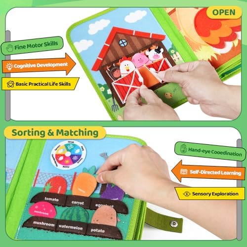 OCHIDO Busy Book for Toddlers 1-3, Montessori Toys 1 Year Old Quiet Book - 1
