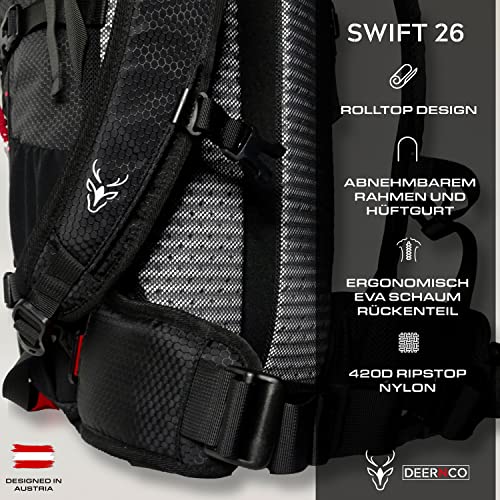 DEERNCO Swift Wanderrucksack 26L mit Rolltop und abnehmbarem Rahmen