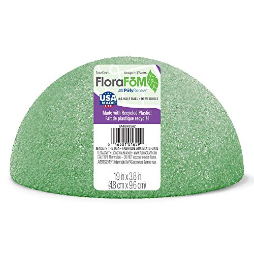 FloraCraft FloraFōM - Media bola de 1.9 x 3.8 pulgadas, color verde
