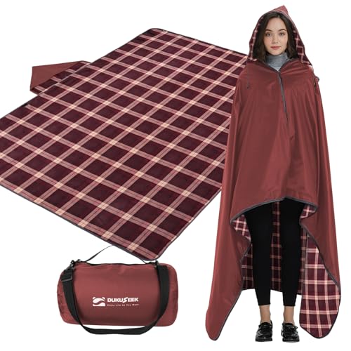 Dukuseek XA0189-WINE RED-RED-PLAID Stadium Blanket For Outdoor Sports cover
