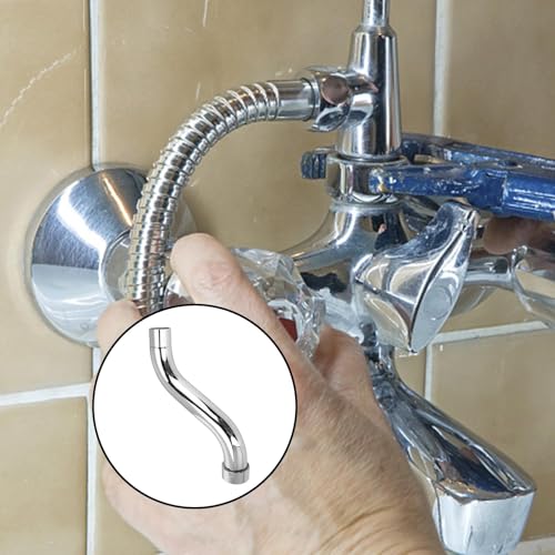 HERKINDNESS S-Rohrauslauf, 3/4 Zoll Wasserhahn Auslauf, Edelstahl S-Auslauf, Drehbares Design Rohrauslauf für Armatur, Geeignet für Badezimmer, KüchenspüLen, Balkone