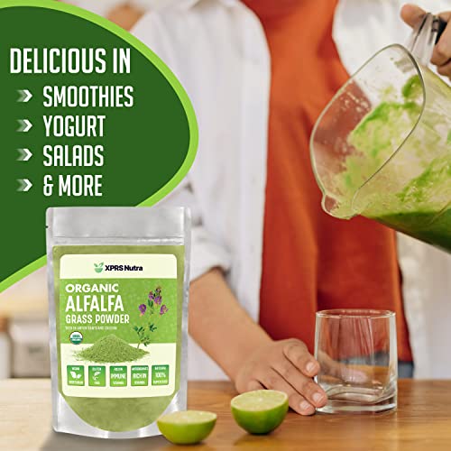 Xprs Nutra Organic Alfalfa Powder - Premium Vegan Alfalfa Supplement Rich In Calcium thumb #3