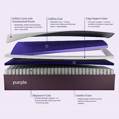 Purple Restore Mattress (Soft) – Full, Gelflex Grid, Better Than Memory Foam, Temperature Neutral, Responsiveness, Breathability, Made In Usa #TOP3